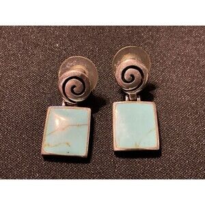 925 CFJ Turquoise Post Vintage Earrings